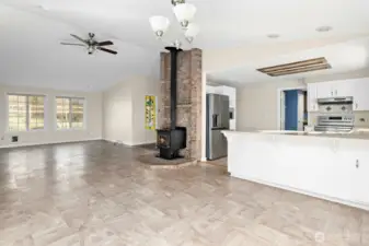 Large, light filled great room. Perfect for entertaining!