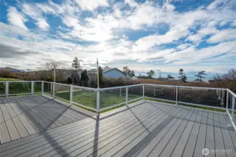 The large view deck features low maintenance composite decking.