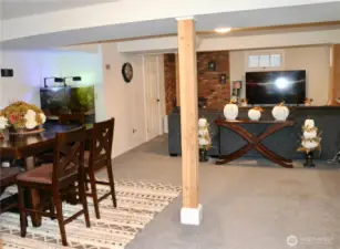 downstairs entertaining/rec area