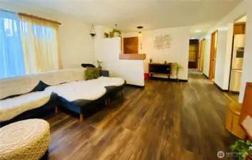 Enjoy entertaining in this oversized open living room.