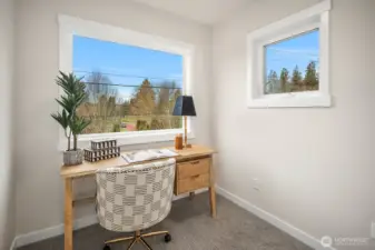 Office with west facing windows