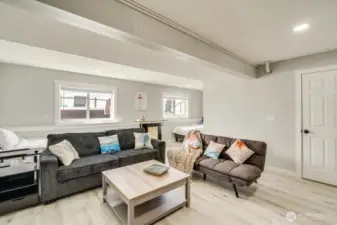 Lower Level Rec Room with sleeping space