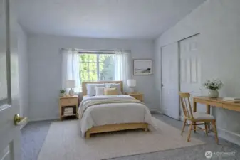 2nd bedroom, spacious and notice the new carpet.