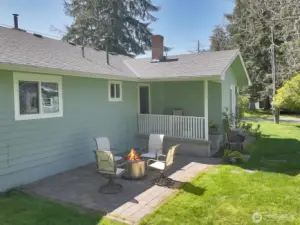 private patio on North side of main home