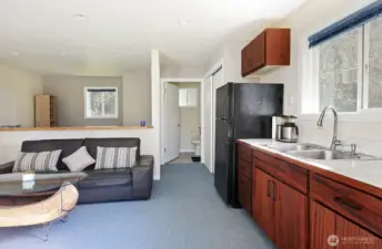living/kitchenette in guest home