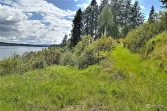 Walking nature trail goes down to the beach