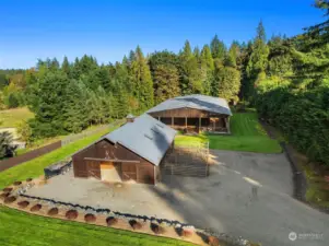 70X120 covered riding arena with lights and sprinklers