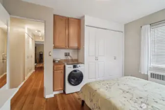Enjoy the in-unit combo washer/dryer for easy living