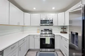 Plenty of storage and counterspace in the kitchen.