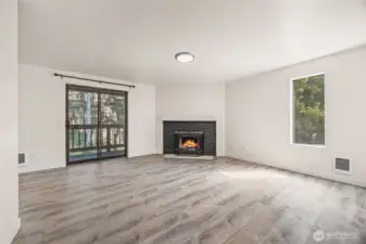 All-new flooring + a timeless fireplace = the perfect blend of style and comfort.