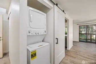 In-unit washer + dryer for ultimate convenience and comfort.