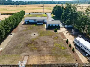 Drone shot looking east to the Willapa Hills.