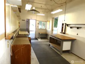 Attached and extra shop space with garage.