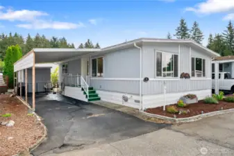 Front W/carport & shed