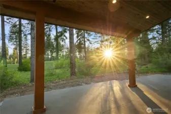 Southwestern exposure on your back patio for sunset evenings
