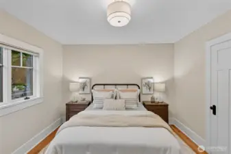 Yes, you can fit two large nightstands.