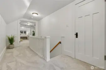 Come upstairs to discover a serene haven offering privacy, character, and spacious comfort, featuring brand-new carpet.