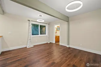 Large dining room could be used as a family room instead if needed! Door open to the 2nd full bathroom.