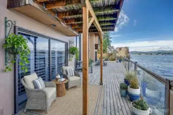 Expansive decks including upper deck off primary suite.