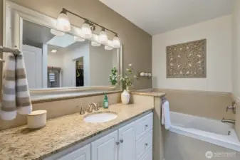 Primary Bathroom. Note-bathroom is plumbed for a second sink.