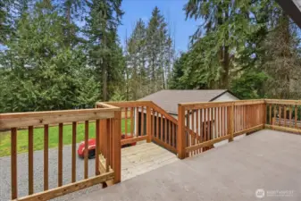 Party sized Deck accessed from dining room