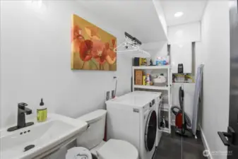 1/2 bath in the main laundry room downstairs.