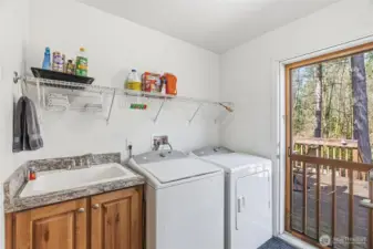 Utility room and sink goes to backdoor