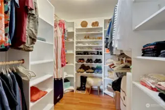 Primary Walk-In Closet w/Custom Closet Built-Ins!