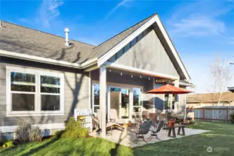 If you love enjoying the fresh air, you'll appreciate the covered patio space.