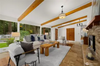 Floor to ceiling windows in the front room let in tons of natural light. Premium fir doors throughout.