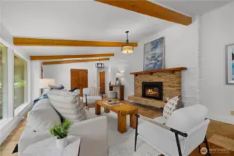 Reverse angle of the main room at the front of the house.