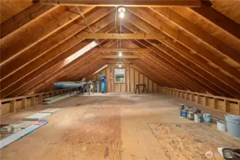 This large room is directly above the flex space. Lots of future potential.