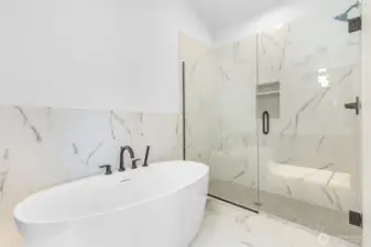 Soaking Tub and Shwoer.