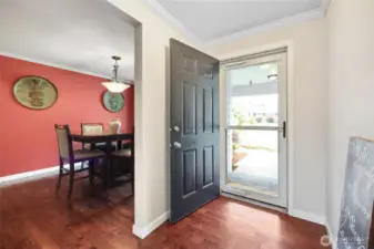 With a formal dinning room to the right of the entrance