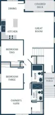 Image is a rendering. Photographs are for illustrative purposes only. Features, finishes, interior/exterior colors, landscaping and floorplan shown may vary from actual homes built.