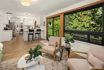 Tons of Natural Light, From Living room to kitchen, and then Dining room.