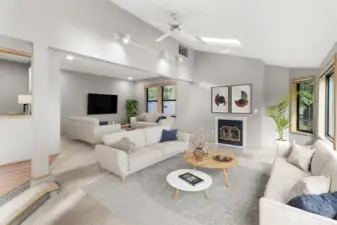 Living and Dinning Room or a Double Living Room (virtually staged)