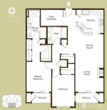 Entry Vestibule can be used at mudroom, office, breakfast nook, etc