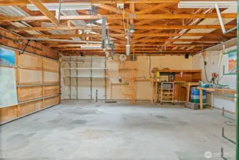 oversized garage with cellar storage