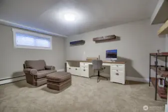 Lower level office-den with closet
