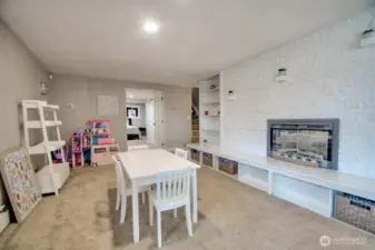 Second family room with electric fireplace