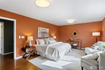 Just a lovely and very large bedroom.