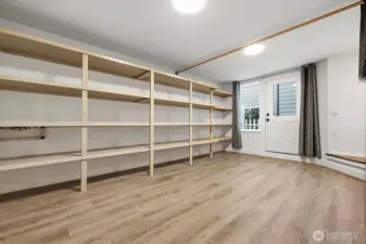 233+ SF finished storage room with exterior entry, equivalent to a 1-car garage perfect for all your belongings.