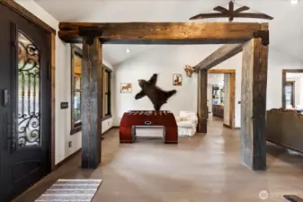 Douglas Fir beams.
