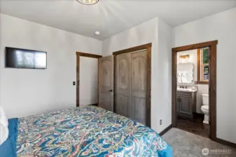 Guest bedroom looking to Jack and Jill bath.