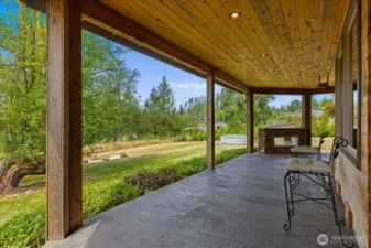 Wrap around covered porch.