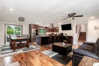 Another angle of the living room showing the openness of the space.