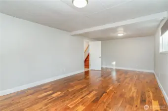 This versatile space could be great as a game room, media room, or an office!