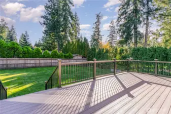 The back deck provides a peaceful retreat, perfect for relaxing or entertaining.