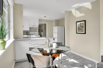 Cook's Kitchen with Abutting Breakfast Nook & Sliding Glass Doors to the Deck.